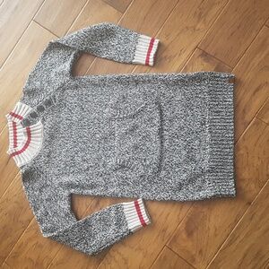 Roots Cabin Girls Knit Salt & Pepper Sweater Dress Front Pocket Sz L (9-10 yrs)